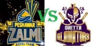 Peshawar Zalmi vs Quetta Gladiators